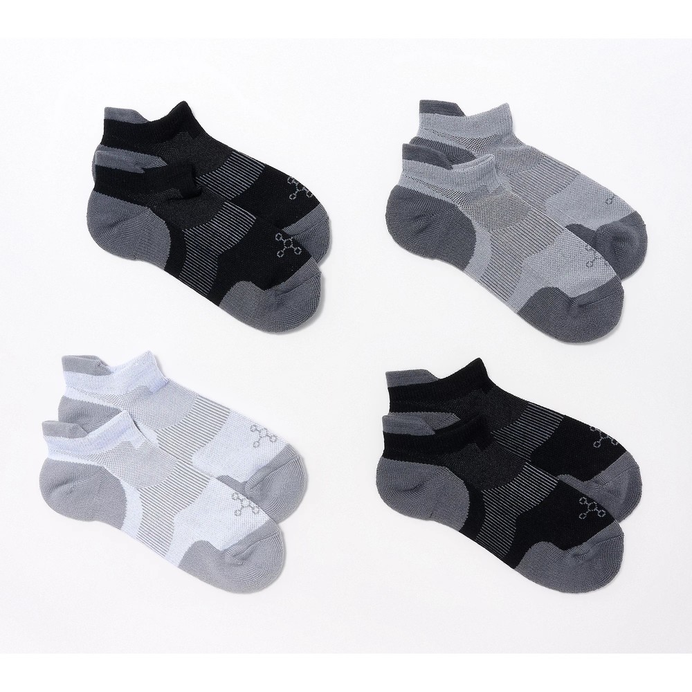 2 Pack Tommie Copper 4 Pack No Show Compression Socks Basic - Large